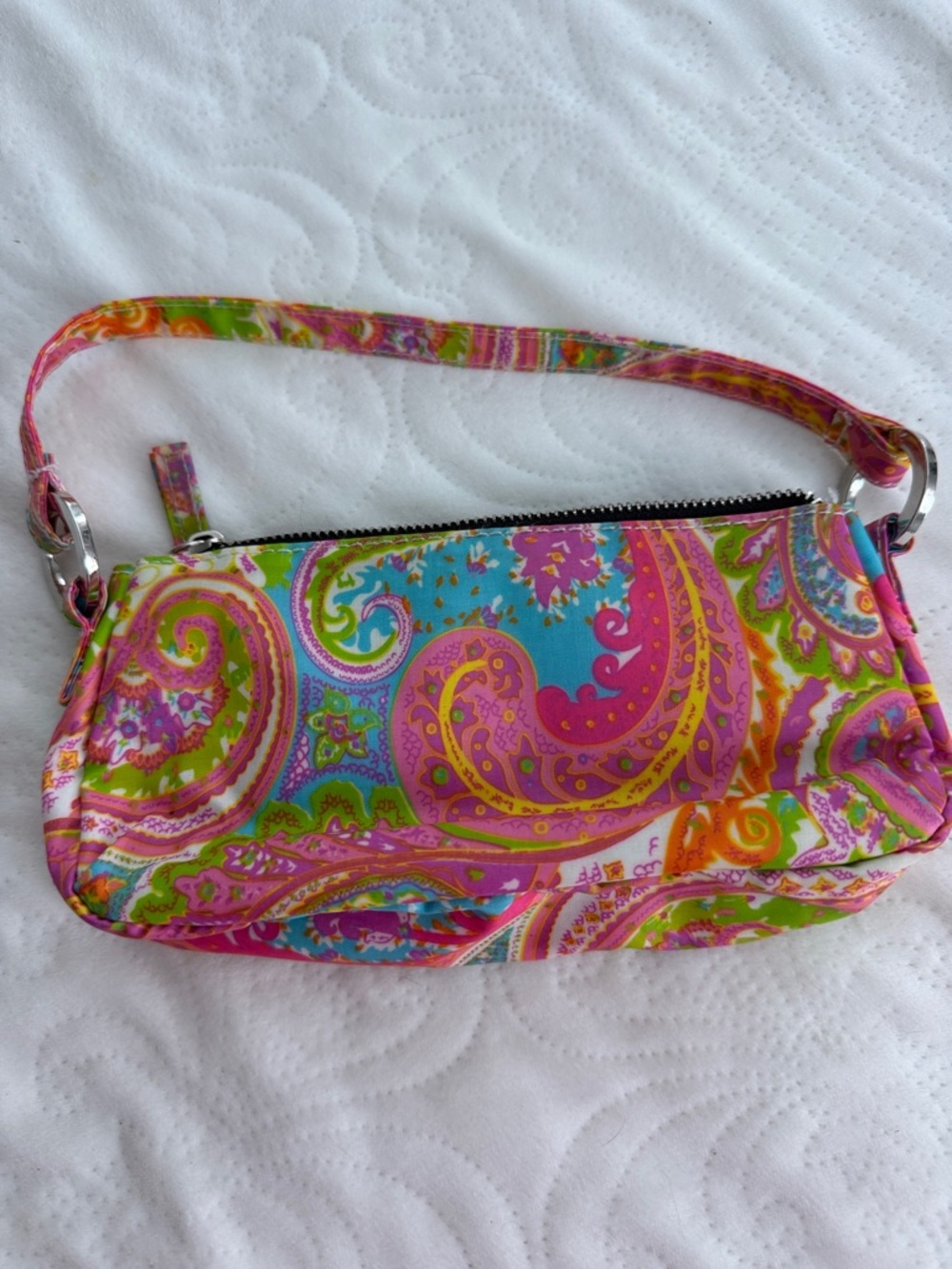 Scout Paisley Wristlet in Pink, Green & Orange - Picture 3 of 5